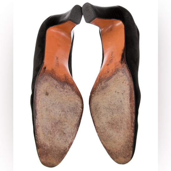 Salvatore Ferragamo Black Suede Pumps - Picture 9 of 10